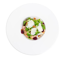 Warm grilled chicken salad with parmesan.