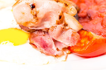 Traditional english breakfast closeup.