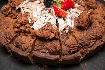 Dark chocolate ganache tart