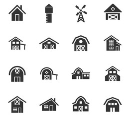 farm building icon set
