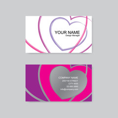 Business card. colorful heart vector illustration