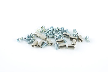 Screw, Pile of collection various iron screws with verbindingsmo