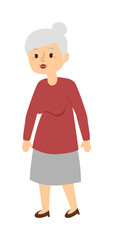 Obraz premium Granny portrait vector illustration.