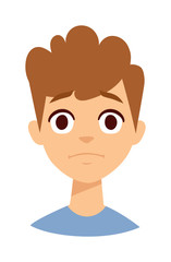 Angry boy vector illustration.