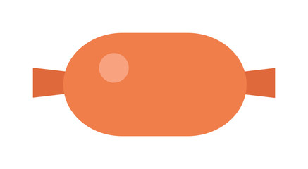 Smoked salami sausage isolated vector.