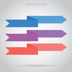 Obraz premium Ribbon isolated vector in flat design style. Colorful abstract ribbon.