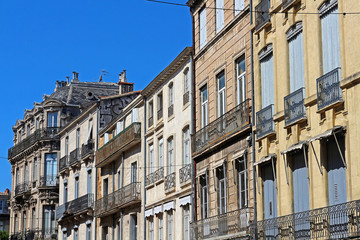 Fototapeta na wymiar Montpellier historic center habitations - France