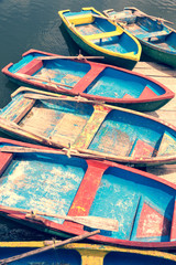 Fototapeta na wymiar Colorful boats in Cuba