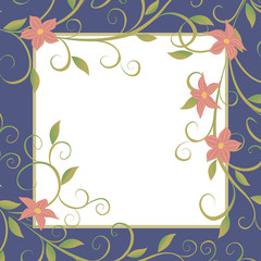 Background for text with vines of flowers.