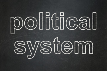 Fototapeta na wymiar Politics concept: Political System on chalkboard background