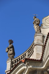 Fototapeta na wymiar Détail de l'église Saint-Nicolas de Mala Strana à Prague