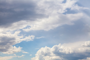 white clouds in the blue sky. background