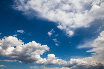 white clouds in the blue sky. background