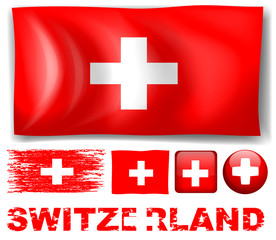 Obraz premium Switzerland flag in different designs