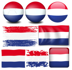 Naklejka premium Nederland flag in different design