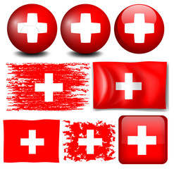 Switzerland flag on different items