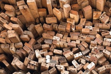 Stack of used lumber