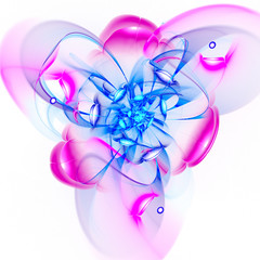 Unusual flower. Mysterious psychedelic relaxation wallpaper. Sacred geometry. Fractal abstract pattern. Digital artwork creative graphic design.