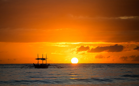 Sailboat sunset fantasy