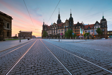 View of the royal palace in the old town of Dresden, Germany.