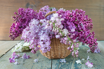 Lush multicolored bouquet of lilac - 111390542