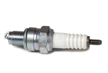 Spark plug for car on a white background