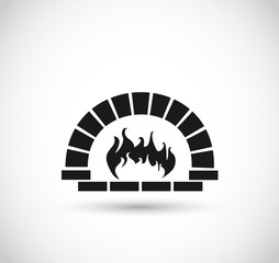 Oven/ fireplace icon vector