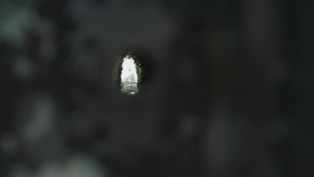 Buco della serratura dove si vede San Pietro a Roma, Italia, Europa