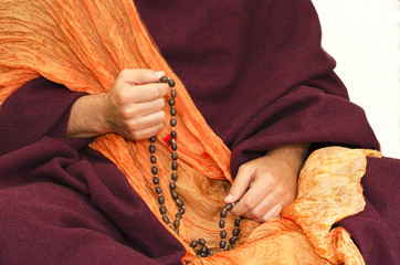 Buddhist Monk  mala beads