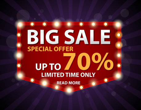 Big Sale Banner with Retro sign 