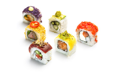 uramaki isolated on white background