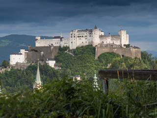 SALZBURG, AUSTRIA, JUNE 27: A view of hill fort Hohensalzburg, Salzburg, 2015