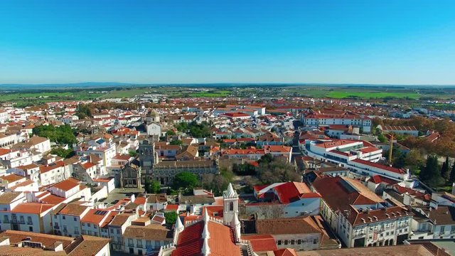 Evora city panoramic aerial view