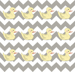 Vector pattern with ducks. For cards, invitations, or baby shower albums, backgrounds and scrapbooks.Seamless pattern can be used for wallpapers