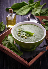 Green spinach cream soup