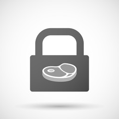 Isolated lock pad icon with  a steak icon