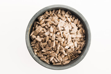 sunflower seeds isolated on white