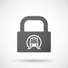 Isolated lock pad icon with  a subway train icon