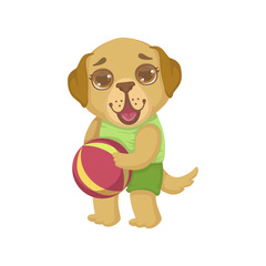 Obraz na płótnie Canvas Puppy Holding The Ball