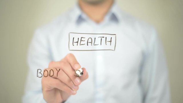 Health, Clip Art,  Man writing on transparent screen