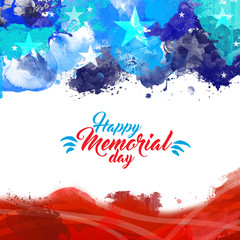 Abstract illustration with the lettering Happy Memorial Day