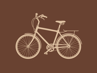 Fototapeta na wymiar Bicycle Silhouette. The vector illustration of the Bicycle Silhouette. Graphic Design Element. It is Not Single Compound Path. Silhouette is Made of Elements.