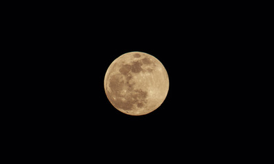 Moon closeup on black sky background