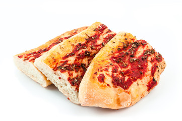 Baguette on white background