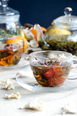 cup green oolong tea glass