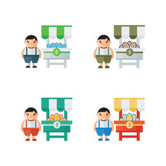 man and shellfish market