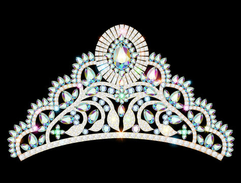 illustration crown diadem tiara women with glittering precious s