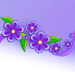 illustration background with beautiful paper-cut flowers. Floral