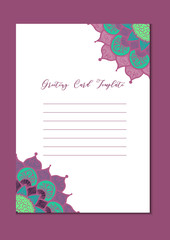 Mandala vintage template card