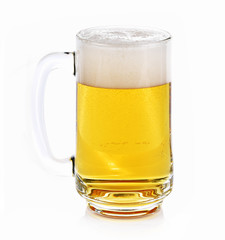 Beer glass mug on white background